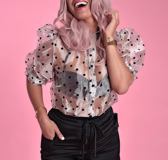 Dotsy necc blúz