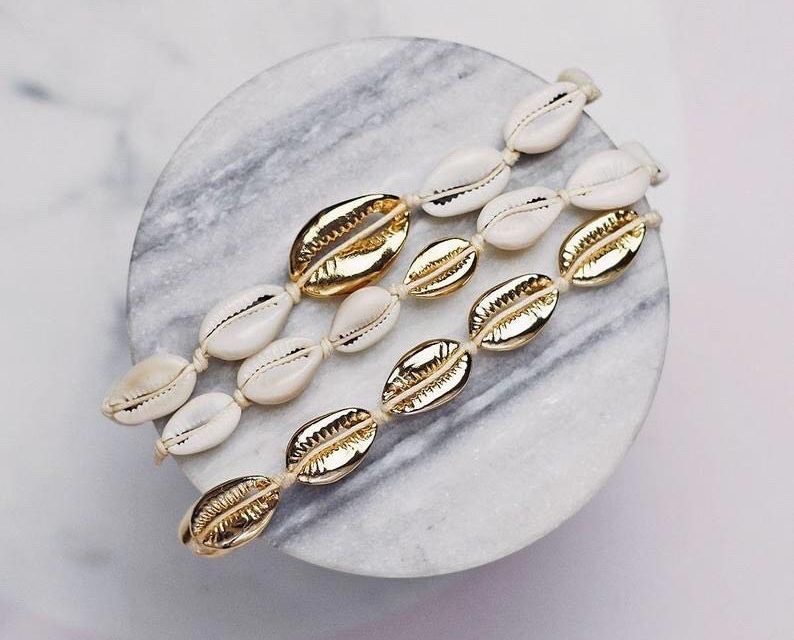White x Gold Shell karkötő